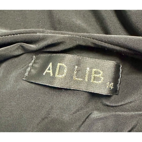 AD LIB Black Long Sleeve Bodycon Stretchy Midi Dress Size 14UK/10US Whimsygoth - Picture 6 of 11